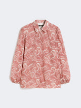 WEEKEND MAX MARA PRINTED COTTON VOILE SHIRT IN CHERRY
