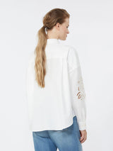 WEEKEND MAX MARA COTTON BLOUSE WITH EMBROIDERIES