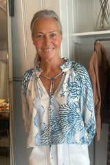 NATALIE MARTIN PENNY BLOUSE IN CORAL WAVE