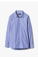 NILI LOTAN RAPHAEL CLASSIC SHIRT IN NAVY WHITE STRIPE