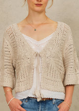 M.A.B.E. CROCHET CARDIGAN IN ECRU