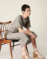 NAGUISA CHECKED JUMPSUIT IN LINEN