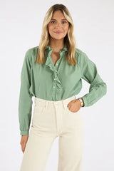 XIRENA CASPIAN TOP IN SAGE LEAF