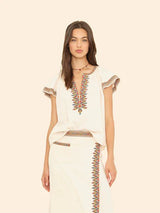 XIRENA AUBRY TOP IN OYSTERETTE