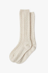 BRORA CASHMERE BED SOCKS IN SWAN