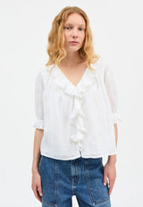 SKALL STUDIO CLEO BLOUSE IN OPTIC WHITE