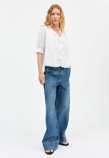 SKALL STUDIO CLEO BLOUSE IN OPTIC WHITE