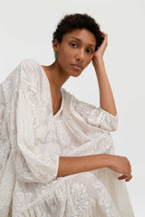 LISA CORTI SCIROCCO KAFTAN IN NOASHIMA WHITE
