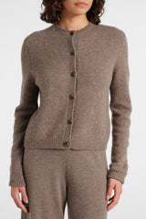 LISA YANG CASHMERE & SILK FELICIA CARDIGAN IN NOUGAT