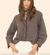 XIRENA AMELIE SHIRT IN BLACK PEPPER