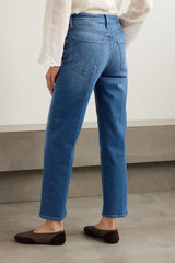 MOTHER THE RAMBLER ZIP FLOOD MID-RISE STRAIGHT LEG JEANS