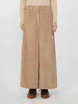 WEEKEND MAX MARA CROPPED VELVET COTTON PANTS