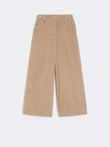 WEEKEND MAX MARA CROPPED VELVET COTTON PANTS