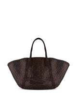 DRAGON DIFFUSION THERESA WOVEN SHOPPER IN DARK BROWN