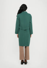 WEEKEND MAX MARA SINGLE BREASTED WOOL COAT IN FOREST