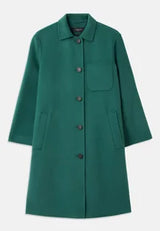 WEEKEND MAX MARA SINGLE BREASTED WOOL COAT IN FOREST