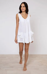 JULIET DUNN LOW BACK DRESS IN WHITE POPLIN