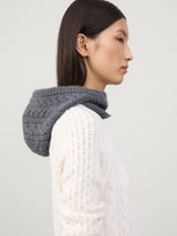 LISA YANG YLDA CABLE KNIT CASHMERE BALAKLAVA IN GRAPHITE