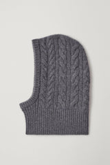 LISA YANG YLDA CABLE KNIT CASHMERE BALAKLAVA IN GRAPHITE
