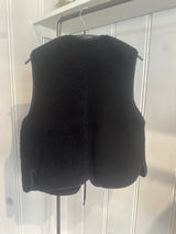 PRE-OWNED STUDIO WYLDER NAVY SHEEPSKIN GILET O/S RRP £395