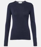 LISA YANF VIVIAN CASHMERE-BLEND TEE IN ECLIPSE