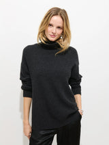 ALEX MILL MACY TURTLENECK IN CHARCOAL CASHMERE