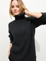 ALEX MILL MACY TURTLENECK IN CHARCOAL CASHMERE