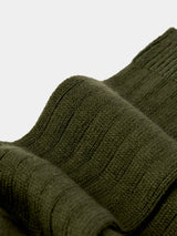 MARIA LA ROSA WOMEN'S RIBBED CASHMERE SOCKS IN FOREST GREEN