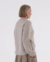 STUDIO WYLDER BEA ROLL EDGE SWEATER IN OATMEAL MELANGE