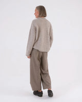 STUDIO WYLDER BEA ROLL EDGE SWEATER IN OATMEAL MELANGE