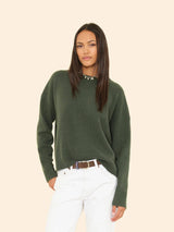 XIRENA CASHMERE LELA SWEATER IN MYRTLE GREEN