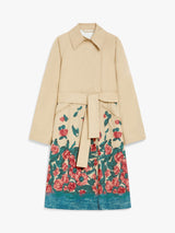 WEEKEND MAX MARA PESCO COAT IN BEIGE ROSES