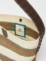 WEEKEND MAX MARA SISAL & LEATHER TOTE