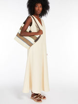 WEEKEND MAX MARA SISAL & LEATHER TOTE