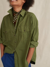 ALEX MILL KEEPER OVERSIZED SHIRT IN ARMY GREEN