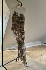 JESSICA CHASTAIN PRE-OWNED ALEXANDER McQUEEN HAND BEADED TOP WITH TROUSERS RRP £12750