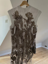 JESSICA CHASTAIN PRE-OWNED ALEXANDER McQUEEN HAND BEADED TOP WITH TROUSERS RRP £12750