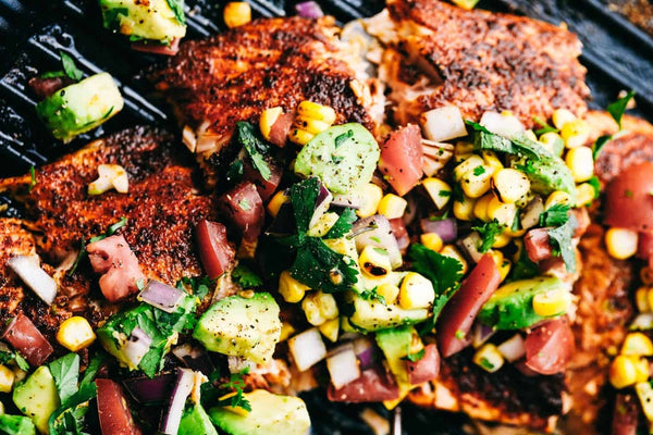GRILLED SALMON & AVOCADO SALSA