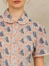 M.A.B.E. ASTER PRINT SHORT SLEEVE TOP