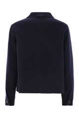 WEEKEND MAX MARA WOOL-RICH JACKET IN NAVY