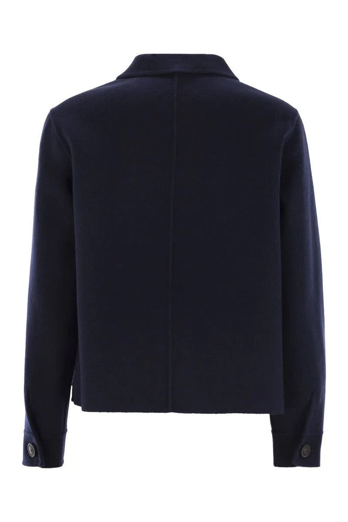 WEEKEND MAX MARA WOOL-RICH JACKET IN NAVY