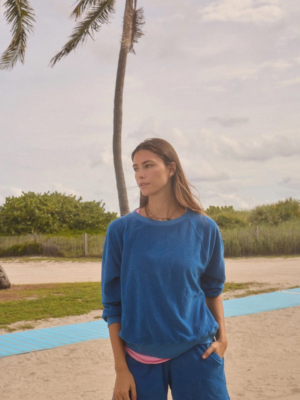 XIRENA FIJI BLUE HOPPER TERRY SWEATSHIRT