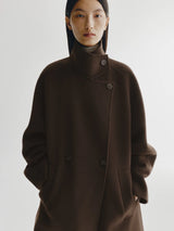 LISA YANG DOUBLE BUTTON COAT IN DARK OAK PRE-ORDER