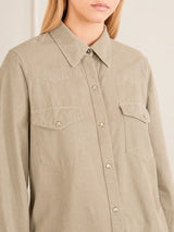 NILI LOTAN TRAVIS COTTON-BLEND CORDUROY SHIRT