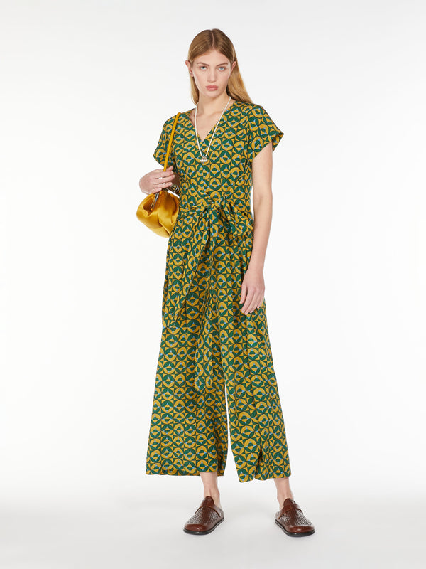 PRE-OWNED WEEKEND MAX MARA SILK JUMPSUIT M RRP £565