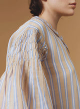 THIERRY COLSON ZLATA IN BERLINGOT STRIPES SILK BLEND