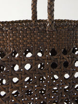 DRAGON DIFFUSION RATTAN WOVEN TOTE IN DARK BROWN