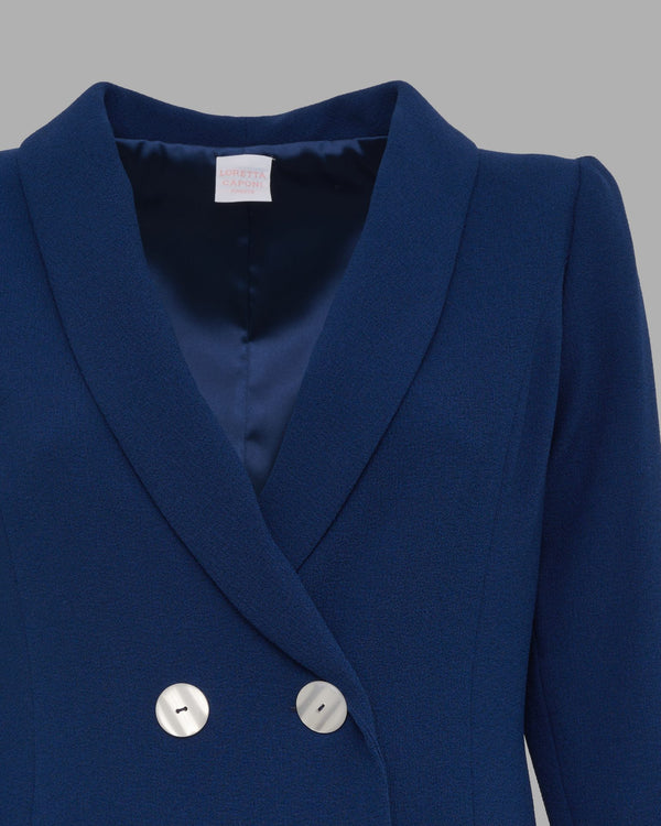 LORETTA CAPONI TILDE JACKET IN BLUEBERRY CREPE