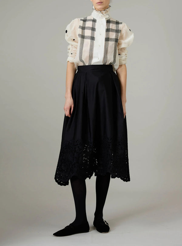 THIERRY COLSON WYNONA SKIRT IN SATIN GUIPURE