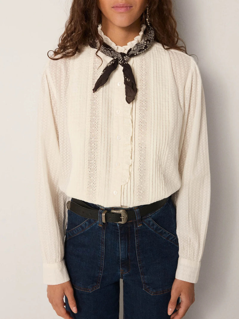 MAISON HOTEL BELLA BLOUSE IN PEARL